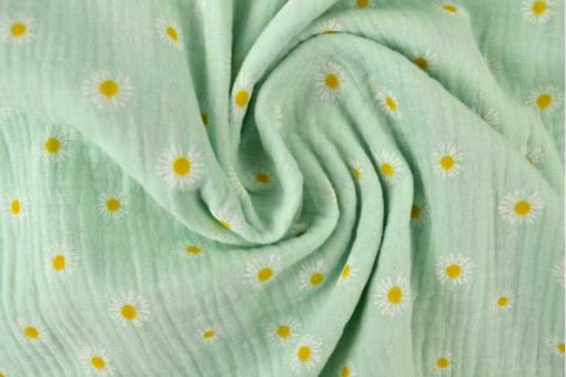 Double Gauze - Daisy - Mint 