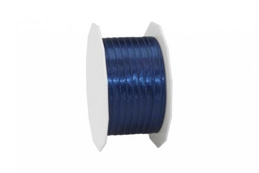 Satinband - 3 mm breit - 50-m-Rolle Dunkelblau