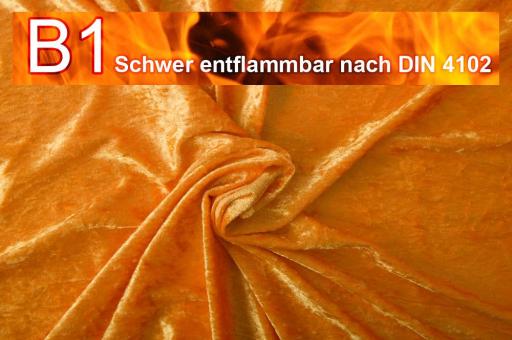 Pannesamt schwer entflammbar - Orange - 1,0 Meter Orange