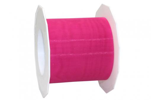 Organzaband 25 mm - 25 m-Rolle Pink