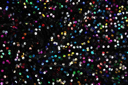 Samt-Stoff deluxe - Bunte Pailletten 