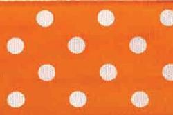 Stoffband Punkte 25 mm - 20 m-Rolle Orange
