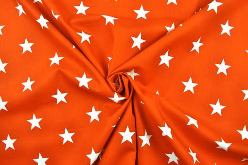 Patchwork-Stoff Classic - Sterne - Orange/Weiß 