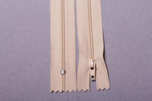 Kunststoff-Reißverschluss mit Automatiksperre - 40 cm Beige