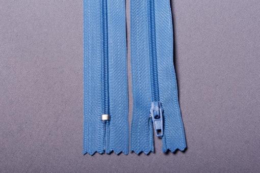 Kunststoff-Reißverschluss - nicht teilbar - 18 cm Hellblau