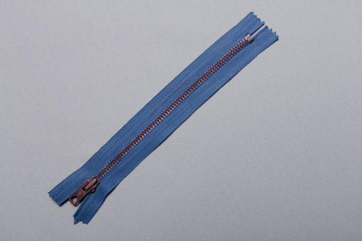 Metall-Reißverschluss - nicht teilbar - 16 cm - brüniert Jeans gewaschen