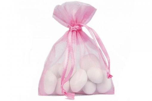 10 x Organza-Säckchen 7,5 x 10 cm Rosa intensiv