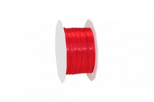 Satinband - 10 mm breit - 25-m-Rolle Rot