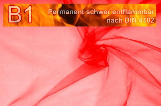 Organza - permanent schwer entflammbar - 300 cm Rot