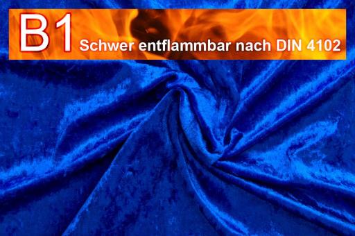 Pannesamt schwer entflammbar Royalblau