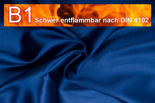 Satin schwer entflammbar - Nachtblau - 1,0 Meter Nachtblau