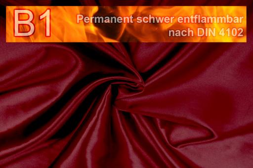 Satin permanent schwer entflammbar B1 Bordeaux