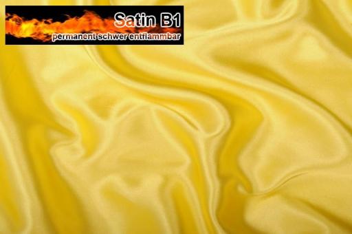 Satin - permanent schwer entflammbar B1 - Gelb - 3,0 Meter 