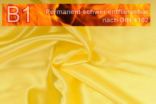 Satin permanent schwer entflammbar B1 Gelb