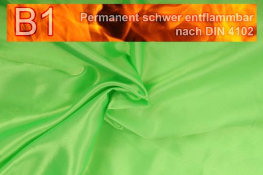 Satin permanent schwer entflammbar B1 Hellgrün