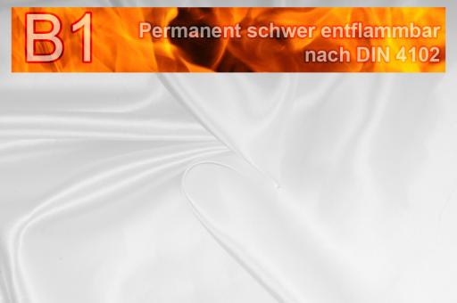 Satin permanent schwer entflammbar B1 Weiß