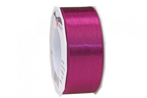 Satinband - 40 mm breit - 25-m-Rolle Neon-Pink