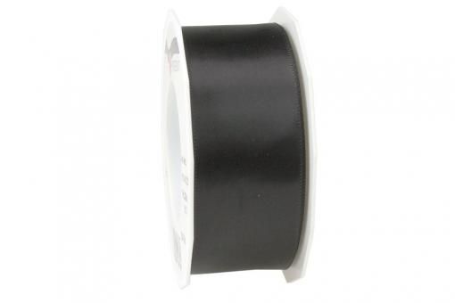 Satinband - 40 mm breit - 25-m-Rolle Schwarz