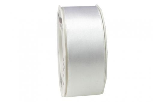 Satinband - 40 mm breit - 25-m-Rolle Weiß