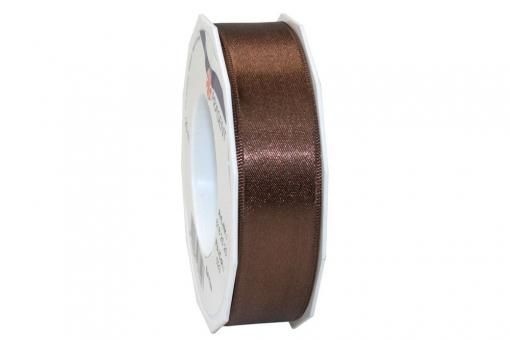 Satinband - 25 mm breit - 25-m-Rolle Espresso