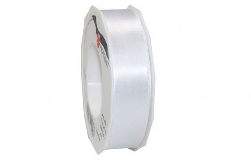 Satinband - 25 mm breit - 25-m-Rolle Weiß