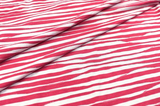 Strukturjersey Viskose - Wavey Stripes 