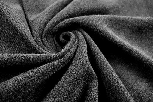 Schwerer und samtiger Strickstoff - Schwarz 