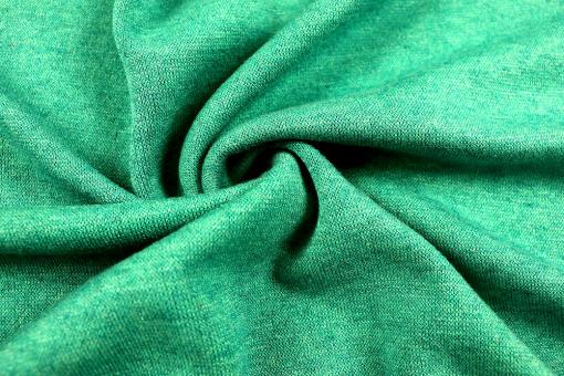 Glatter Strickjersey in Grün Melange 