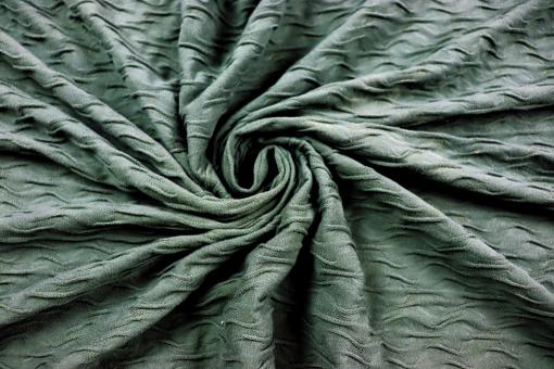 Strukturierter Jersey mit Wellenmuster - Army 