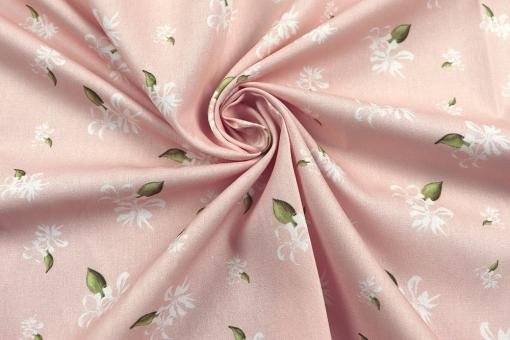 Baumwollstoff mit weißen Blümchen 