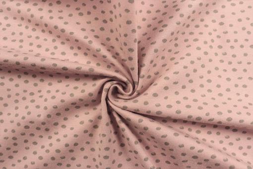 Jersey mit Tupfen - Altrosa/Grau 