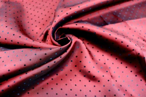 Taft-Jacquard mit Punkten - Bordeaux/Schwarz 