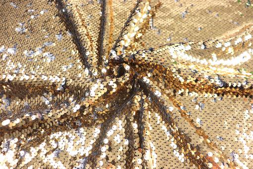Pailletten-Wende-Stoff - Silber/Gold - B-Ware 