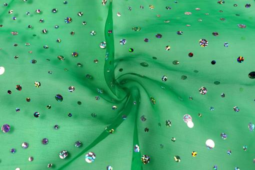 Organza - Glitzer-Pailletten - Grün 