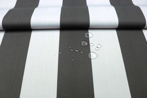 Outdoor-Stoff mit Blockstreifen - Grau/Hellgrau 