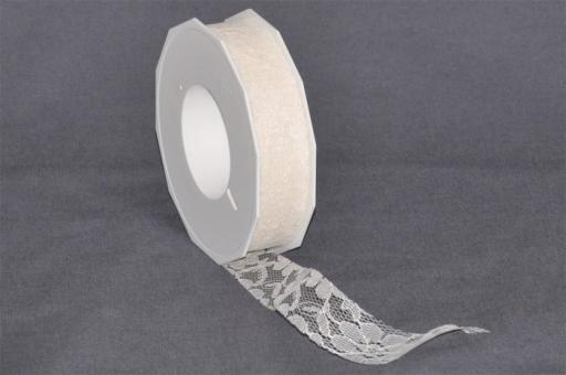 Spitzenband 40 mm - 25 m-Rolle - Champagner 