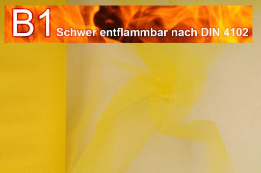 Tüll - schwer entflammbar - Gelb - 2,0 Meter Gelb