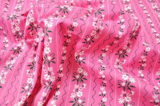 Trachtenstoff Baumwolle - Johanna - Pink/Grün 