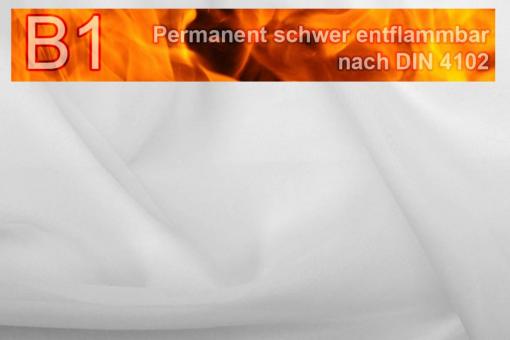 Fertig-Scheibengardine - Voile Trevira CS - permanent schwer entflammbar - a: 192,6 x b: 103 cm - Weiß 