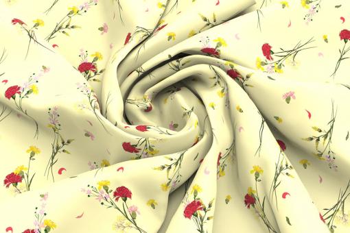 Wildblumen - Türvorhang-Stoff Vanille