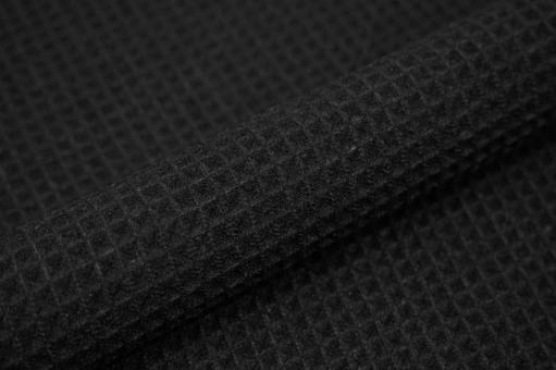 Möbelstoff Waffelstruktur Schwarz