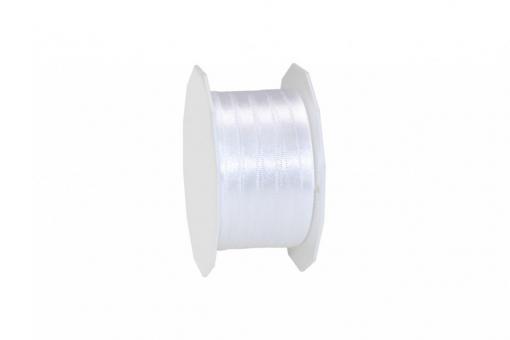 Satinband - 10 mm breit - 25-m-Rolle Weiß