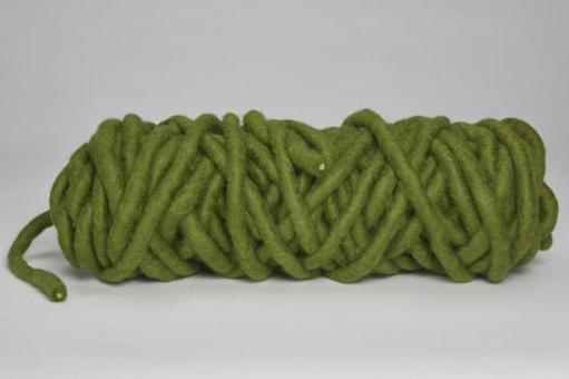 Wollkordel gewalkt - Ø 1,3 cm - 15 m-Rolle Grün