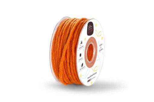 Wollkordel gefilzt 5 mm stark - Jutekern - 35 m-Rolle Terra
