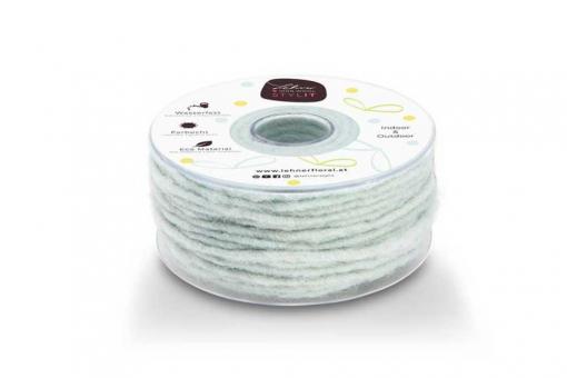 Wollkordel gefilzt 5 mm stark - Jutekern - 35 m-Rolle Mint