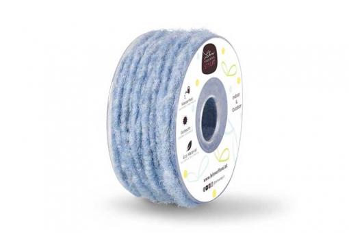 Wollkordel gefilzt 5 mm stark - Jutekern - 35 m-Rolle Stahlblau