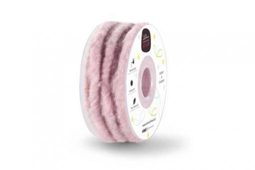 Wollkordel auf Spule - 10 mm - 7 Meter Rolle Hellrosa