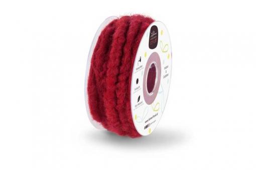 Wollkordel auf Spule - 10 mm - 7 Meter Rolle Kirsch