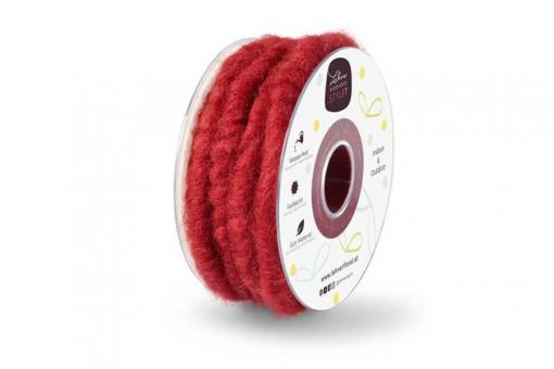 Wollkordel auf Spule - 10 mm - 7 Meter Rolle Bordeaux