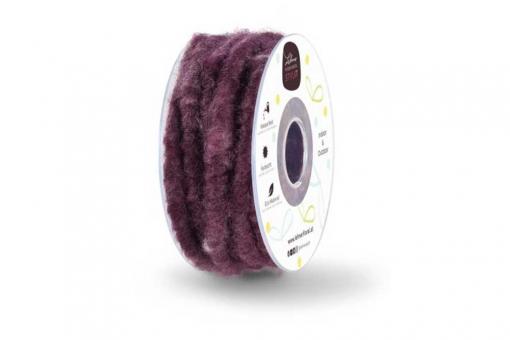 Wollkordel auf Spule - 10 mm - 7 Meter Rolle Aubergine
